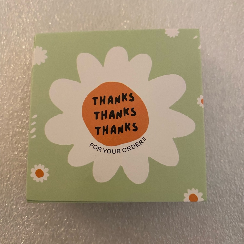 50 Green Thank You Cards with Floral Design